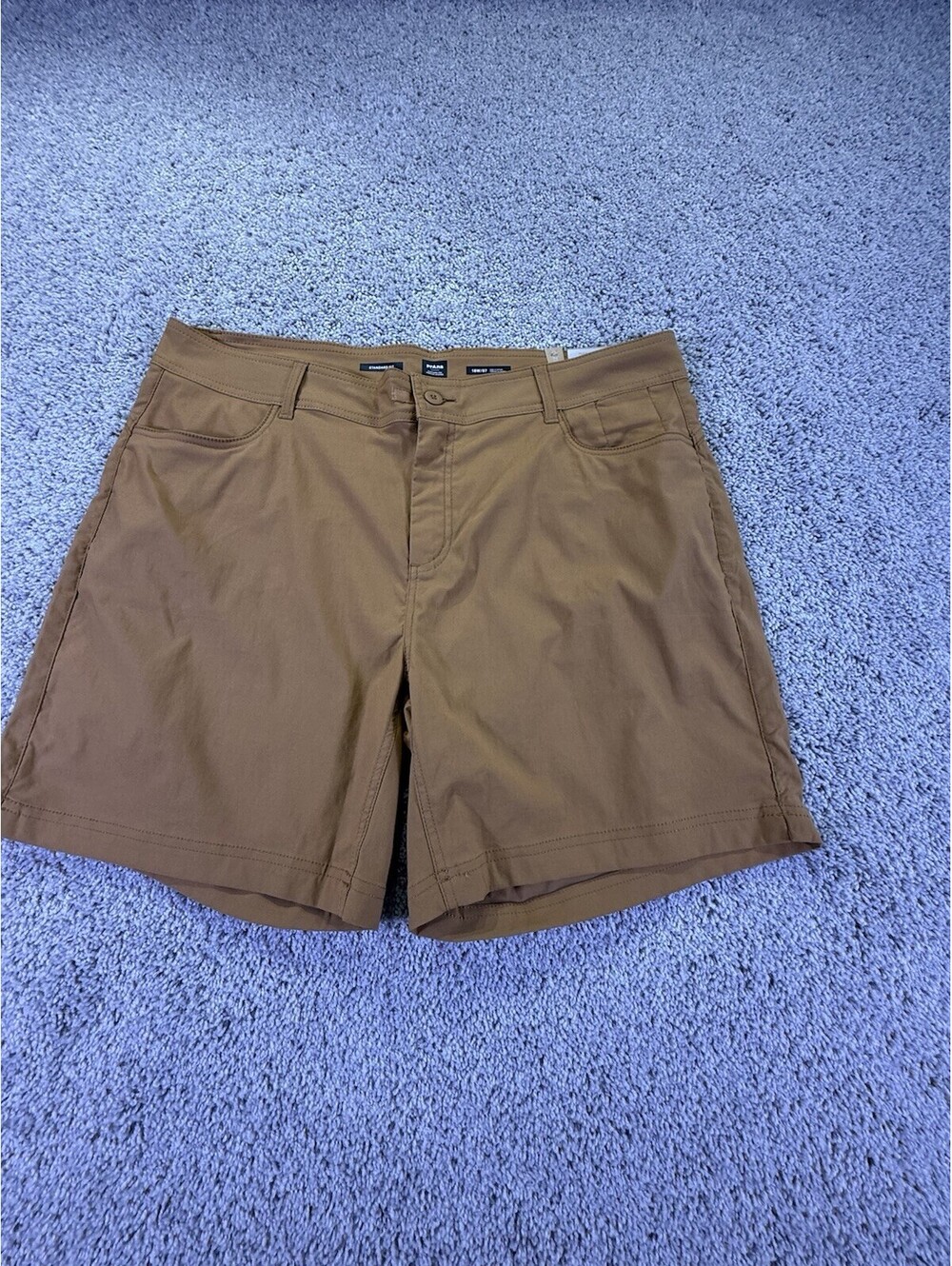 PRANA Halle Short Plus II Womens 18W Earthbound Brown Hiking Stretch 7" Inseam
